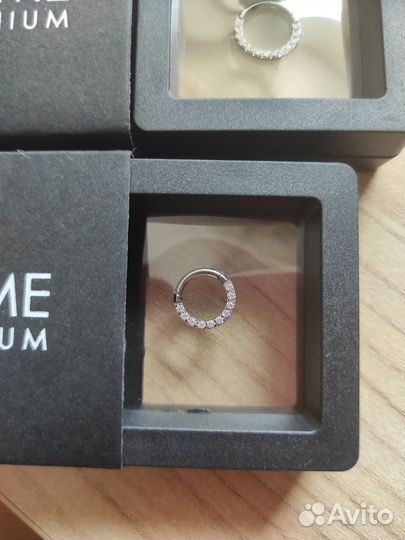 Пирсинг кольцо серёжка кликер титан