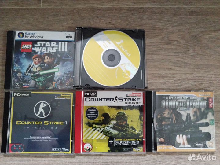 Компьютерные игры на дисках + фильмы + CD-RW