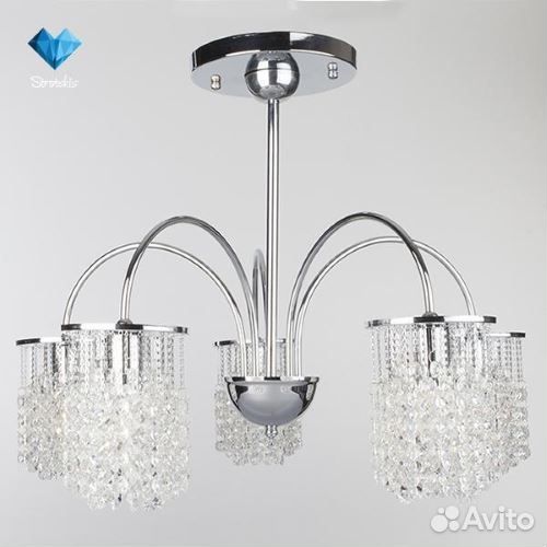 Светильник потолочный люстра хрусталь хром