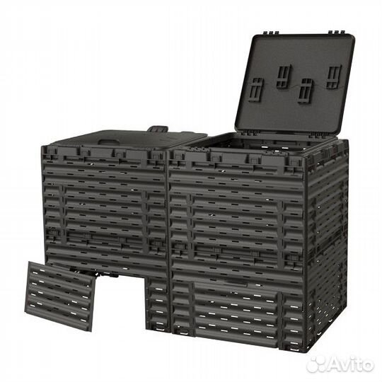 Компостер Piteco с крышкой 600л чёрный