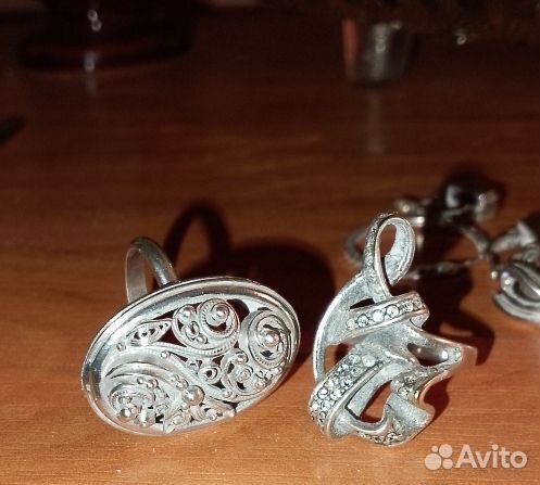 Кольца крупные серебро,мельхиор