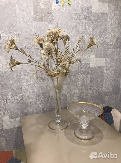 Хрустальная ваза Чехия, фруктовница