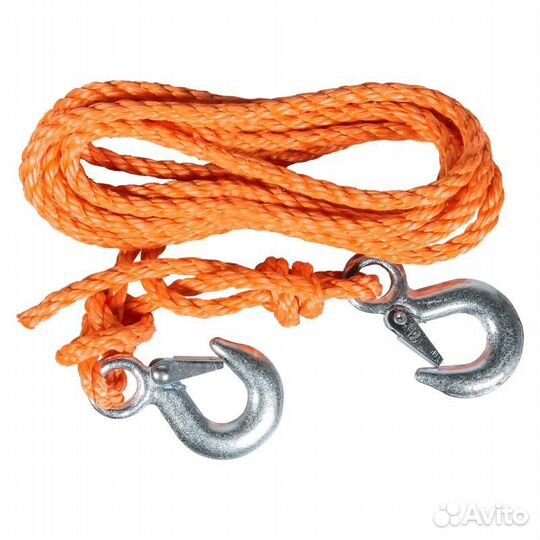 Трос буксировочный канат 5 т, 4,5 м, 2 крюка (aca