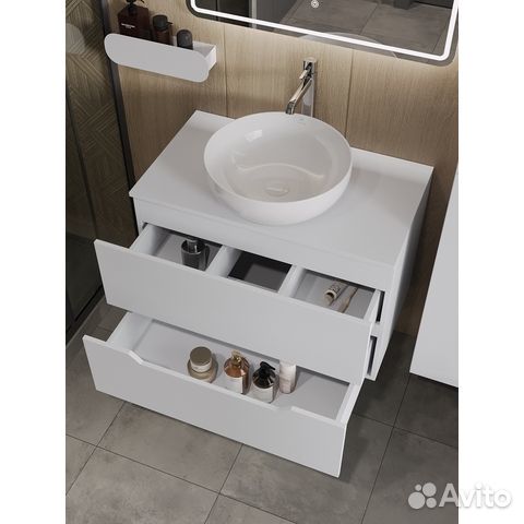 Тумба с раков. подвес. 80 бел.Li-80tuwmdf+B07-420W