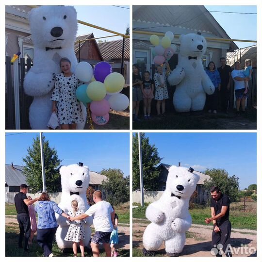 Праздники мероприятия с Белым Мишкой 2.6 м
