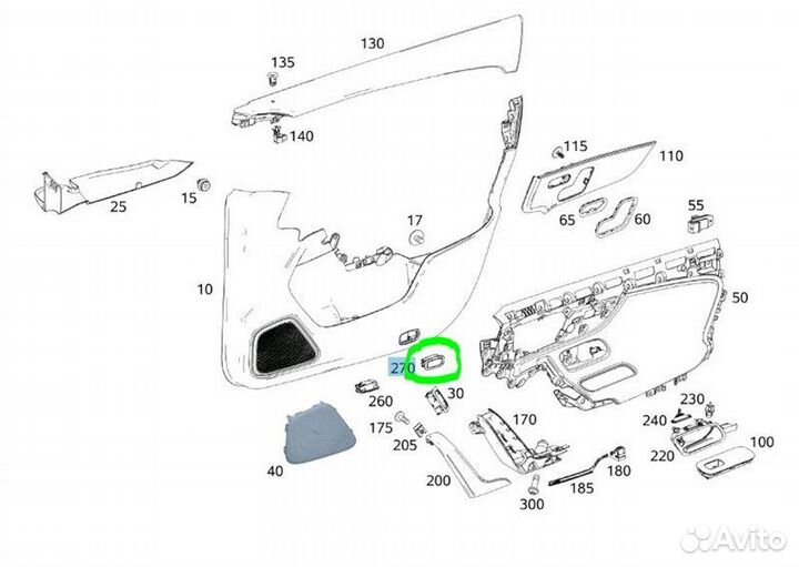 Подсветка двери передняя левая Mercedes-Benz