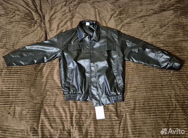 Кожаная куртка оверсайз