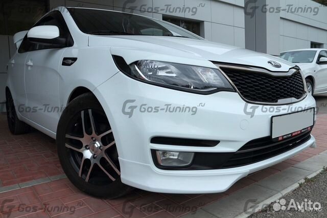 Тюнинг обвес накладка переднего бампера Kia Rio 3