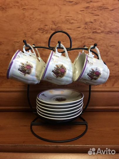 Кофейный сервиз(фарфор в перламутре) (пр-во Китай)