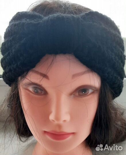 Повязка на голову вязаная женская