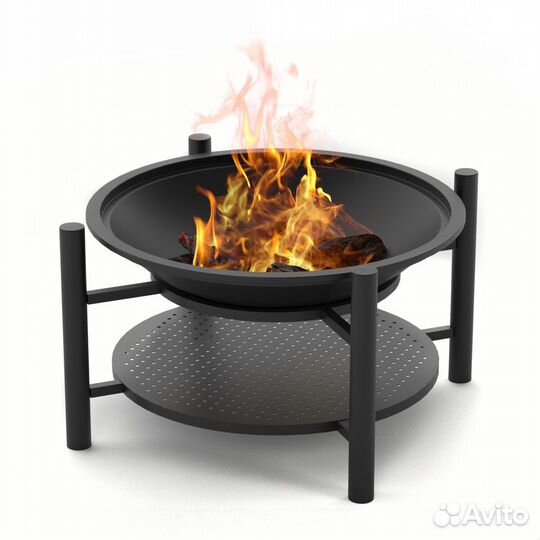 Чугунная костровая чаша с грилем