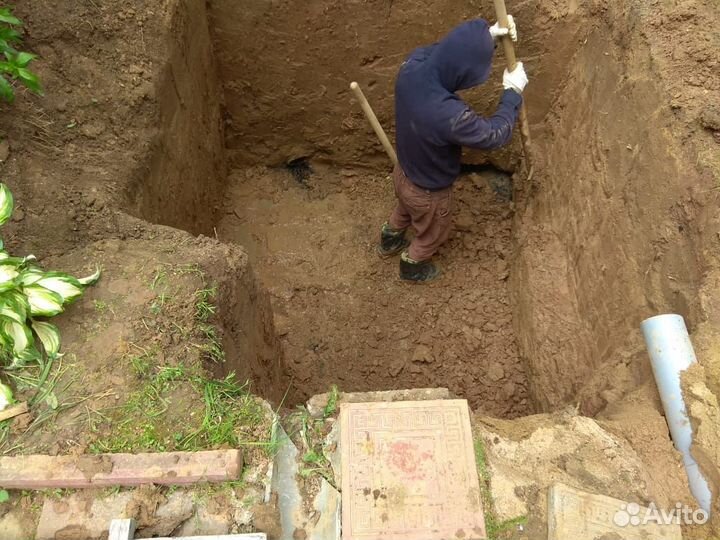 Канализация под ключ-Монтаж септика, выгребной ямы