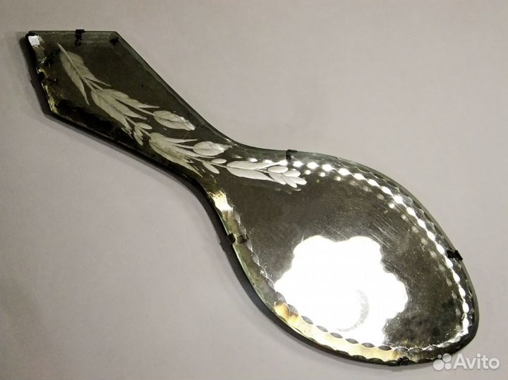 Зеркало ручное алмазная грань нач20в старинное