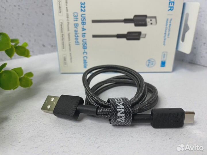 Кабель Anker 322 USB-Type-C 0.9m