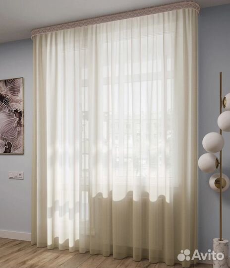 Штора Тюль Вуаль шелк с утяжелителем 300х260