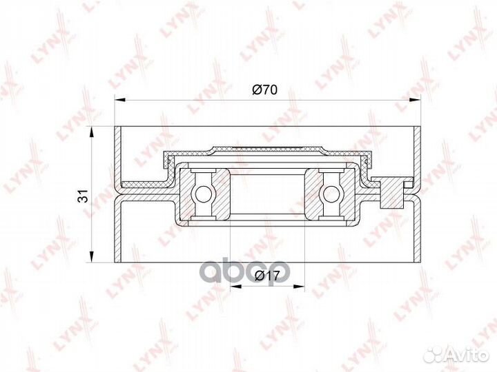 PB-7065 Ролик ремня приводного land rover Disco