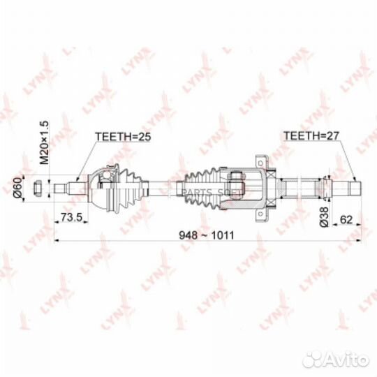 Lynxauto CD1079 Привод в сборе перед прав