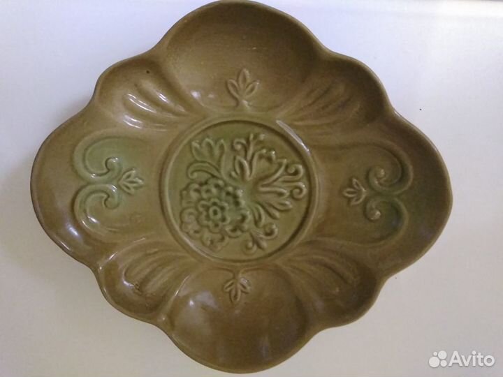 Керамическая тарелка обливная СССР