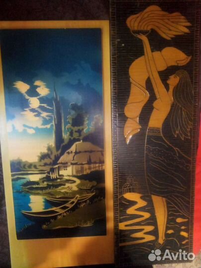 СССР панно дерево керамика