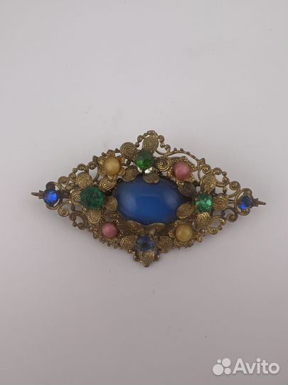 Антикварная Брошь винтаж старая Чехия клеймо