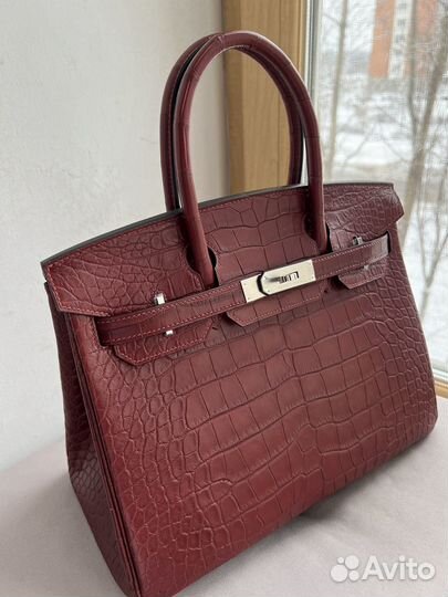 Сумка Hermes birkin croco 30 dark orange