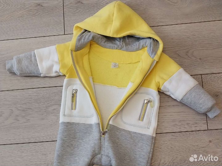 Комбинезон из футера с начесом, 80