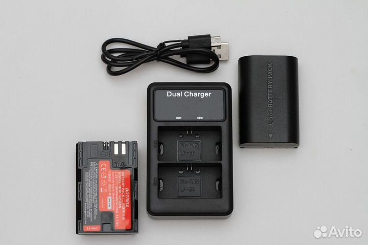 Зарядное устройство USB + 2аккума LP-E6N