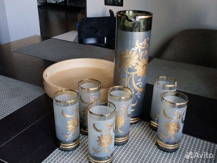 Графин и стаканы богемия