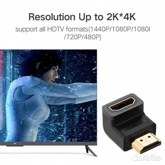 Угловой переходник Кабель-адаптер Ugreen hdmi