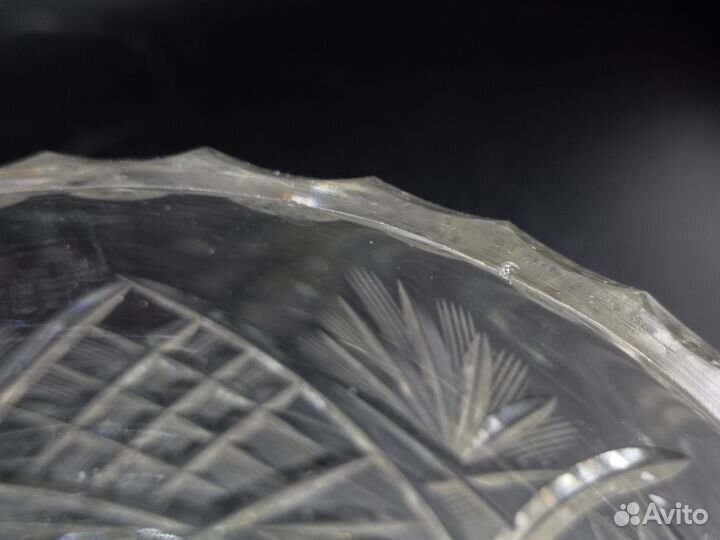 Конфетница Форма Груша Хрусталь Резьба СССР Винтаж