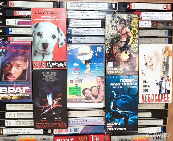 80 Фильмов 90-х годов на фирменных кассетах VHS