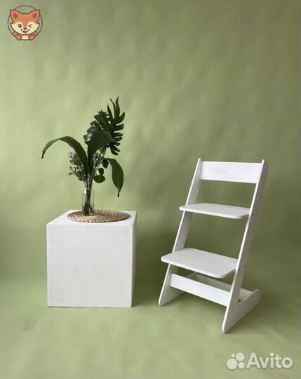 Растущий белый детский стул