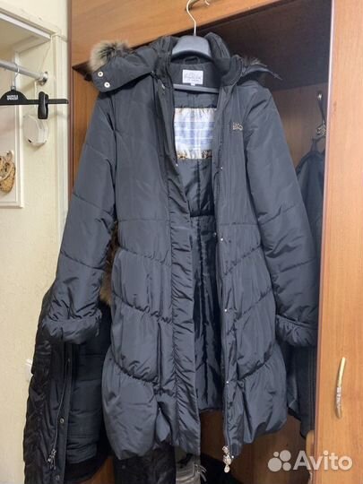 Черное зимнее пальто