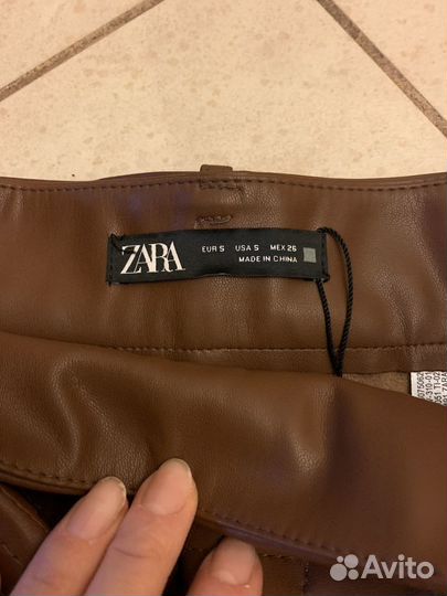 Кожаная юбка zara s