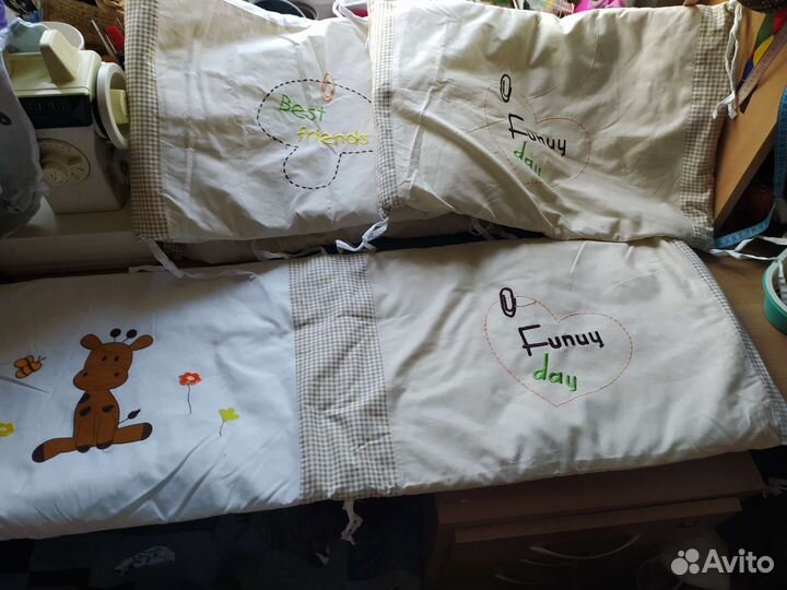 Бортики и конверт в детскую кроватку