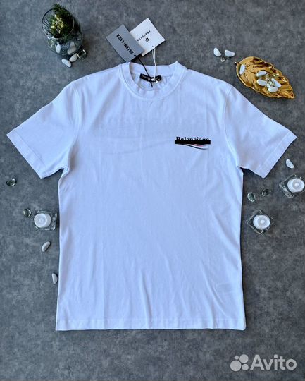 Balenciaga футболка белая S M L XL XXL