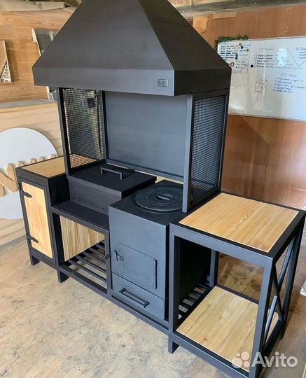 Мангалы loft с печью и крышей