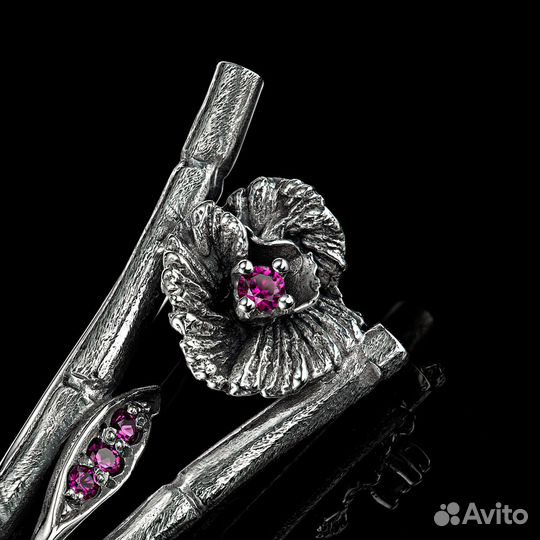 Серьги « Цветущий бамбук» от гарнитура