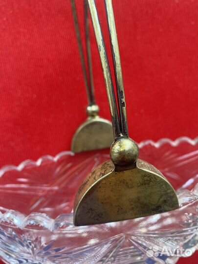 Ладья конфетница хрусталь в серебре875п.ссср 60е