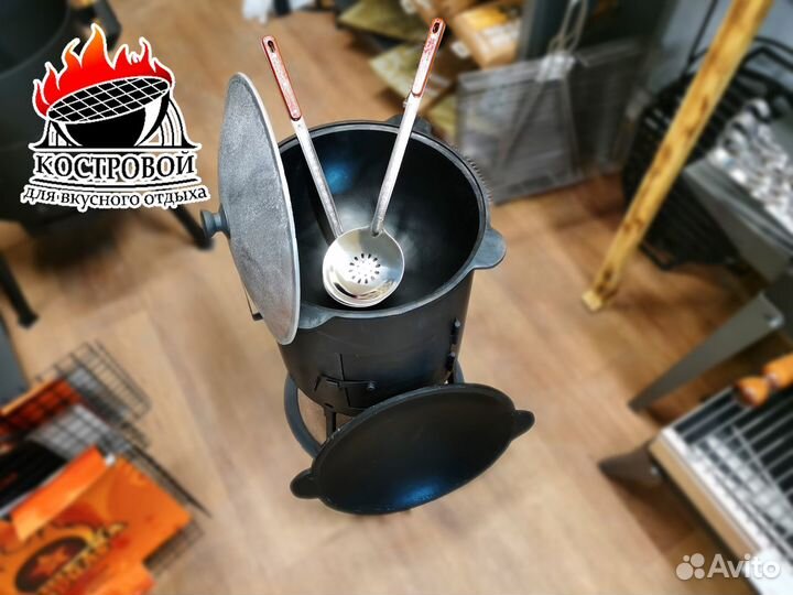 Казан 8л. + садж + печь+ ляган + аксесуары
