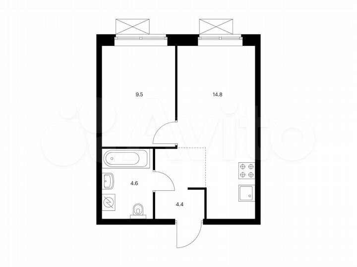 1-к. квартира, 33,3 м², 2/16 эт.