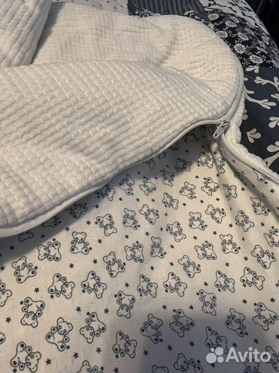 Хлопковый лёгкий конверт в коляску или автокресло