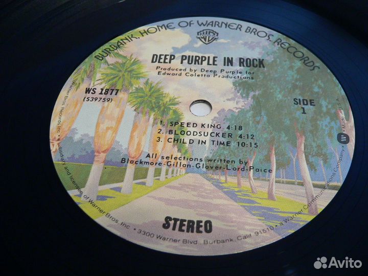 Виниловая пластинка Deep Purple-In Rock 1970 год