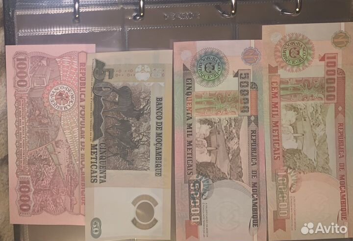 Банкноты Мозамбик 4 штуки UNC