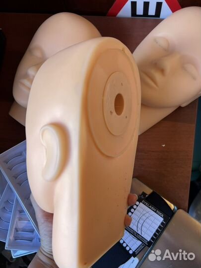 Манекен для наращивания ресниц набором из 3 штук