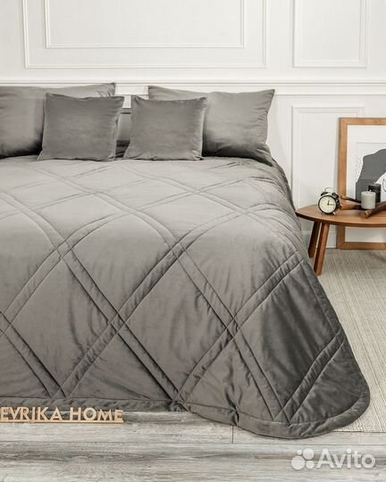 Покрывало беллиссимо стальной новое плед бархат