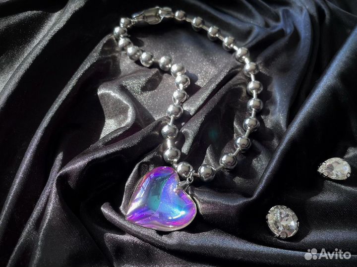 Чокер колье с подвеской сердце новый