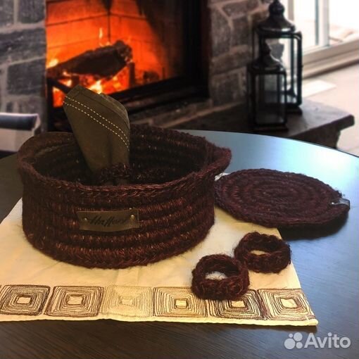 Шоколадный набор из джута для сервировки