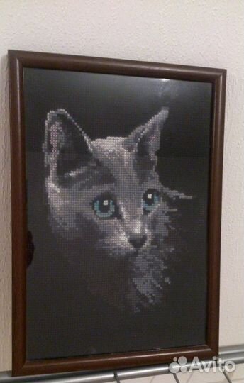 Картина крестом (ручная работа) Кот