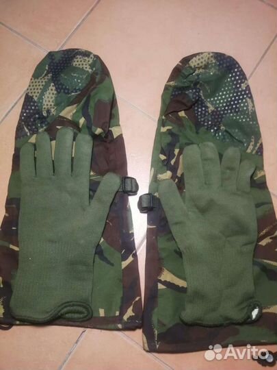 Шерстяные толстые перчатки и варежки с регулировко